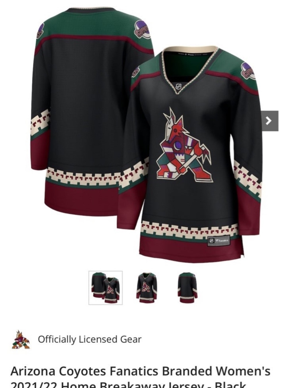 Fanatics Arizona Coyotes Women's Home Breakaway Jersey - nwt medium